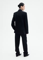 Textured Tuxedo Blazer in Virgin Wool - Black - CO Collections